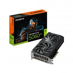 GIGABYTE GeForce RTX 5060 Ti WINDFORCE OC 16G Tarjeta Gráfica  16 GB GDDR7, 128 bits, PCI-E 5.0, 2587 MHz Frecuencia del núcleo, 3 x DisplayPort, 1 x HDMI, GV-N506TWF2OC-16GD